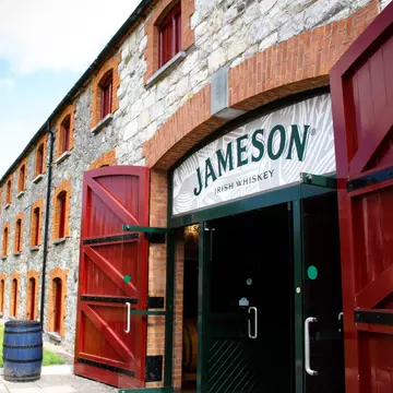 Exterior logo of Jameson Experience, an Irish whiskey museum and visitor center located in the Old Midleton Distillery in Midleton. Co Cork, Ireland.