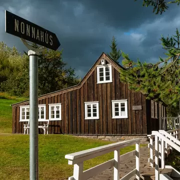 Nonnahús is a museum. Small wooden house, built 1850, one of the oldest houses in Akureyri. It was the home of the well-known children's book author,Jesuit priest Jón Sveinsson, also known  Nonni., License Type: media, Download Time: 2026-07-02T15:02:47.000Z, User: LP_NZhan, Editorial: false, purchase_order: 65050 - Digital Destinations and Articles, job: App Content, client: Lonely Planet app, other: Nadine Zhan 