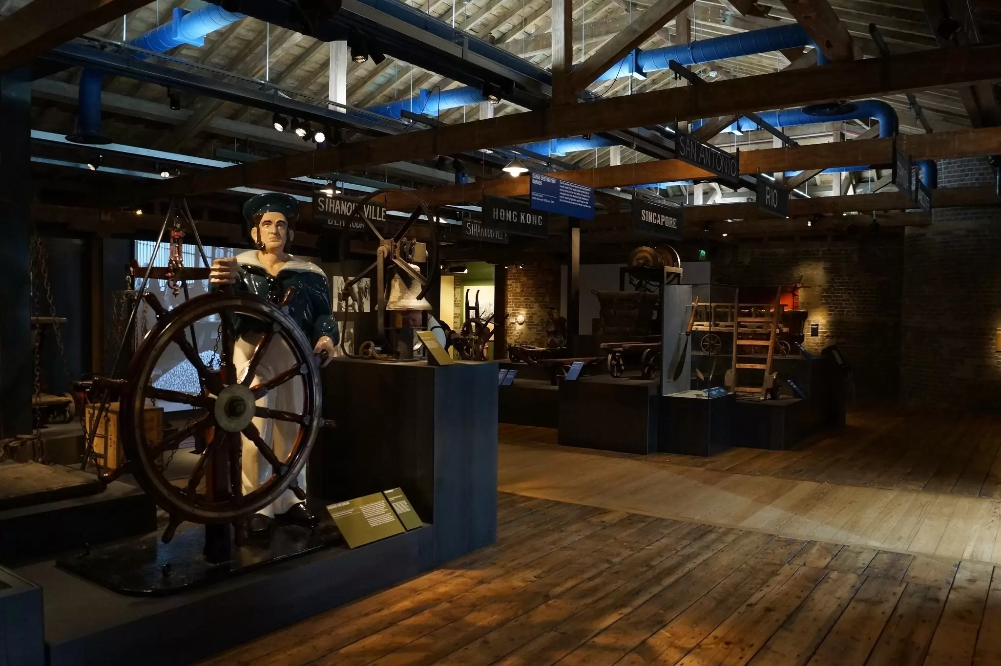 View of the exhibition at the Museum of London Docklands in London, UK.