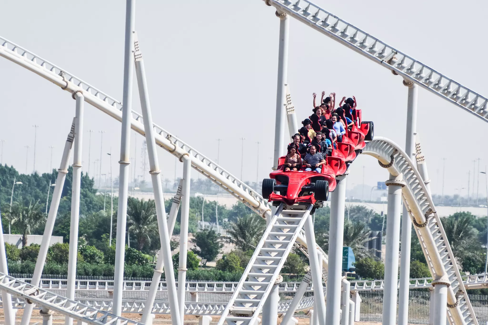 Appropriately enough, the race car–shaped Formula Rossa roller coaster at Ferrari World is the fastest on the planet © Kritsana Laroque / Shutterstock