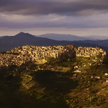 Overview of  town of Enna in central Sicily.