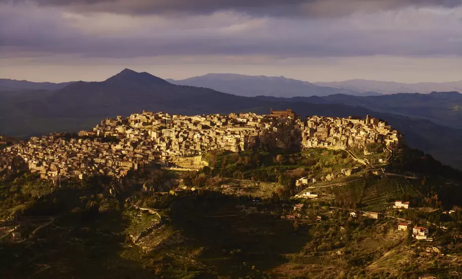 Overview of  town of Enna in central Sicily.