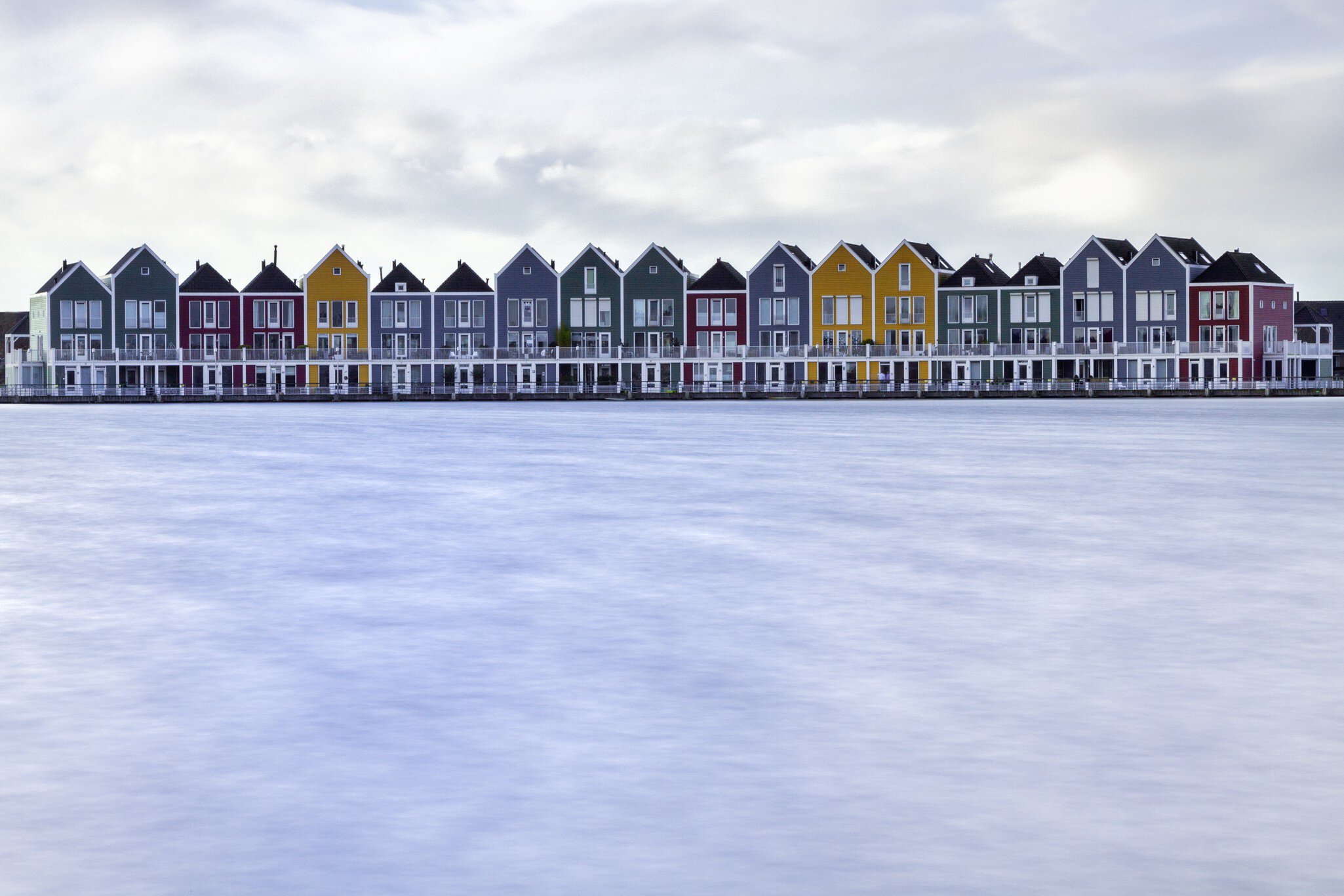 Coloured houses in old town.
