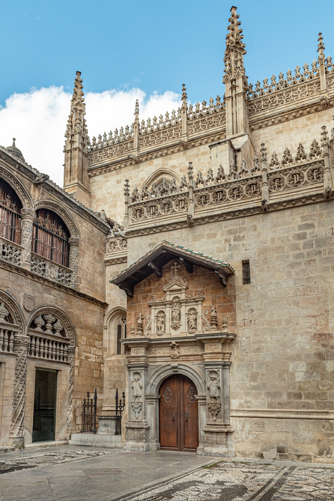 Entrance to the tombs of Catholic monarchs in the Capilla Real in Granada, Spain.