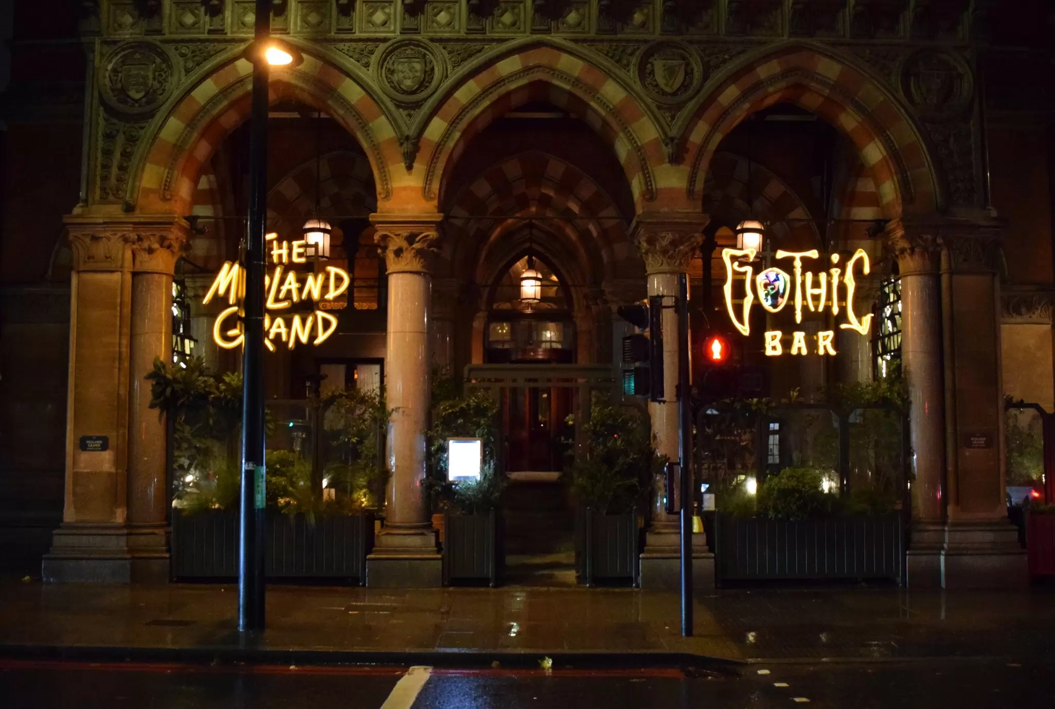 The Gothic Bar at the St. Pancras Renaissance Hotel in London, UK.