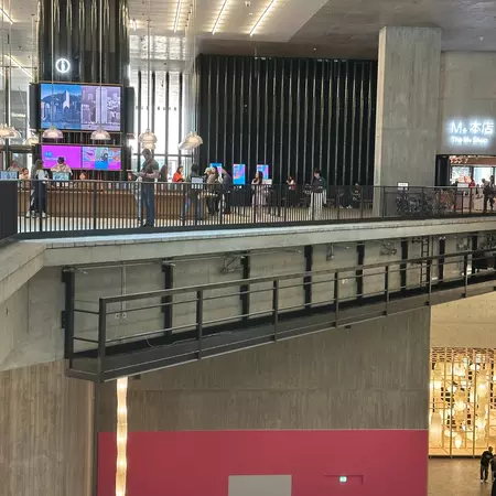 The lobby and lower galleries at the M+ museum in Hong Kong