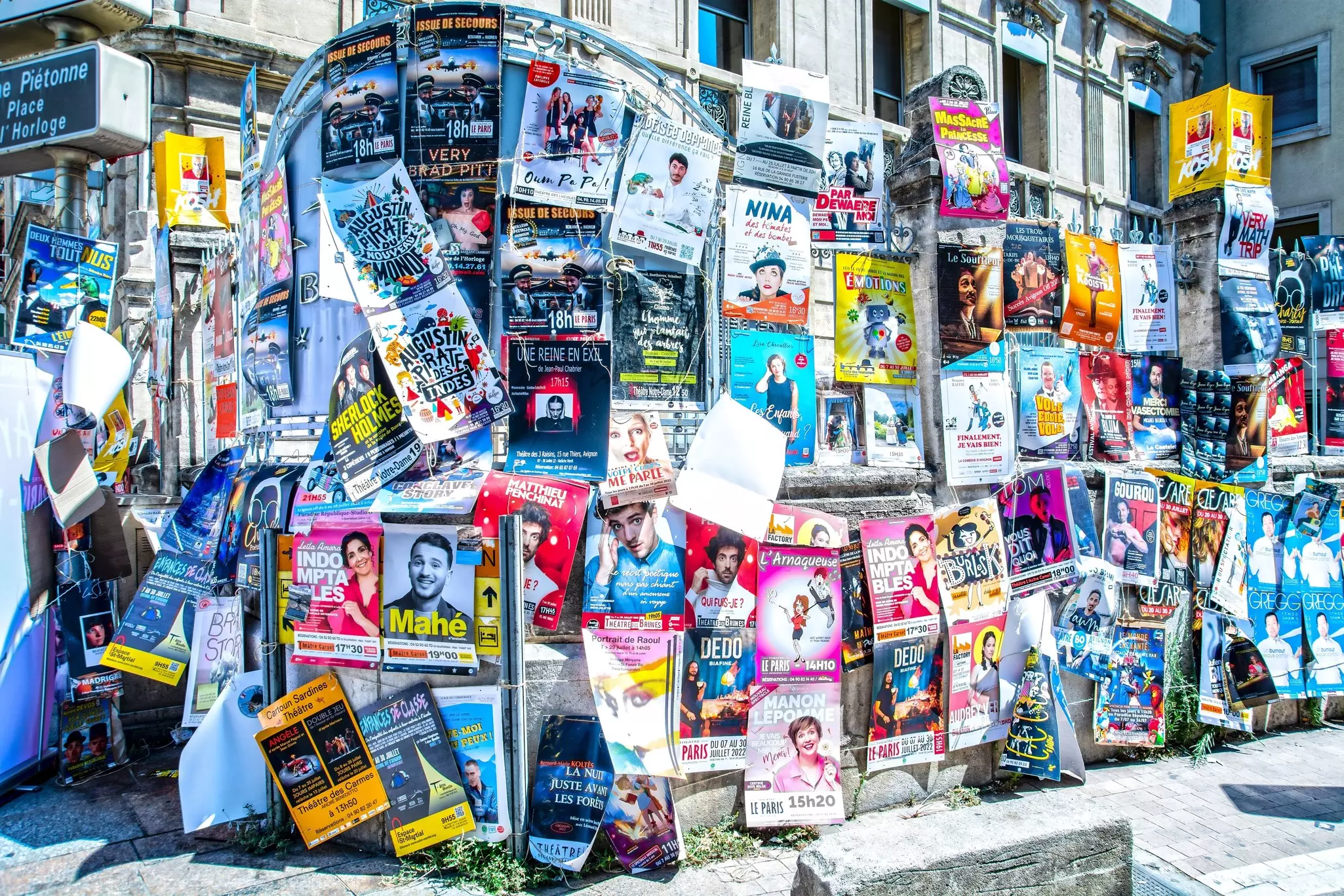 Posters for performances at the Festival d'Avignon in France, one of the most important contemporary performing arts events in the world.