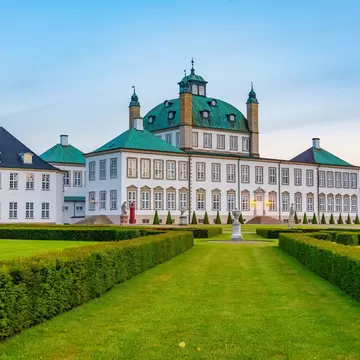 Sunset view of Fredensborg Slot palace in  Denmark.