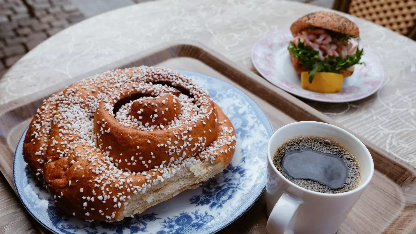 A giant cinnamon bun on the streets of Gothenburg, Sweden