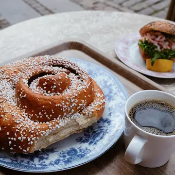 A giant cinnamon bun on the streets of Gothenburg, Sweden