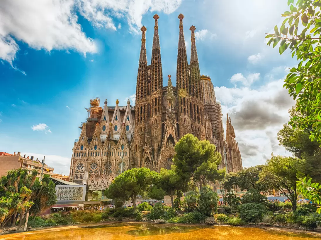 The Sagrada Familia basilica designed by Gaudi in Barcelona, Spain