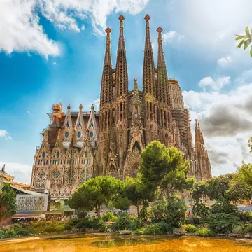 The Sagrada Familia basilica designed by Gaudi in Barcelona, Spain