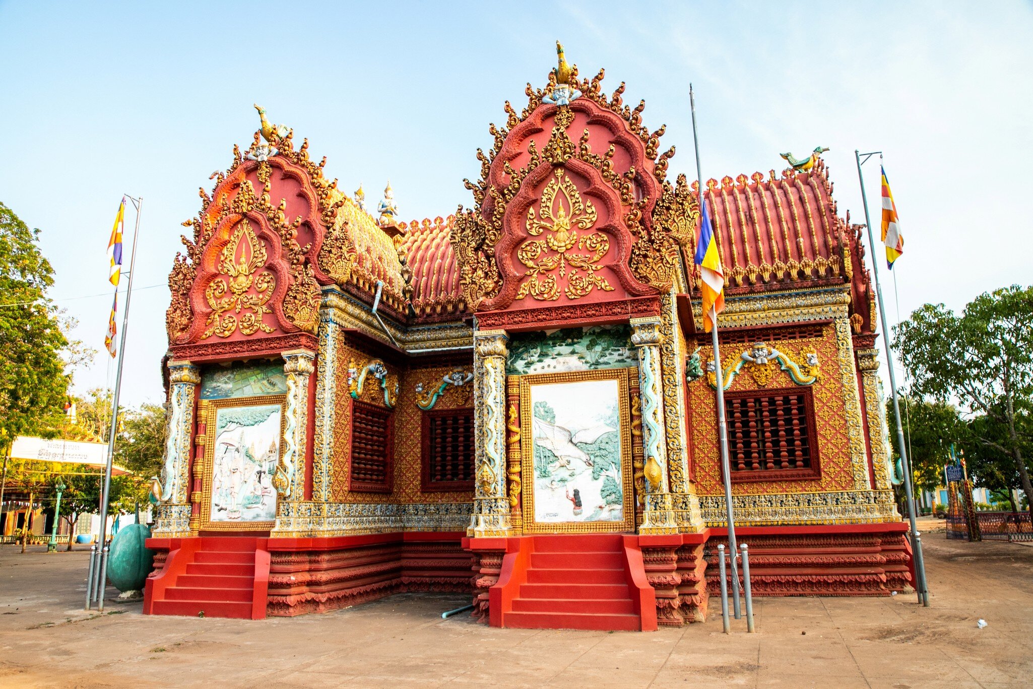 KAMPONG CHAM, CAMBODIA, APR 27, 2019: Wat Hanchey, a Buddhist temple near Kampong Cham city, Cambodia; Shutterstock ID 1557160973;
