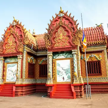 KAMPONG CHAM, CAMBODIA, APR 27, 2019: Wat Hanchey, a Buddhist temple near Kampong Cham city, Cambodia; Shutterstock ID 1557160973;