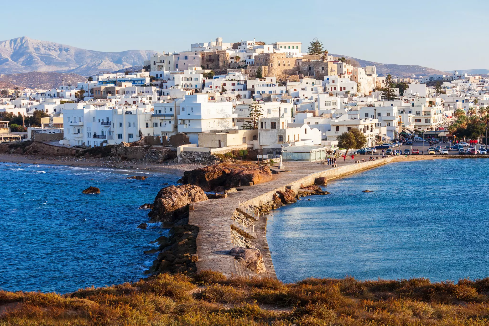 Naxos island aerial panoramic view. Naxos is the largest of the Cyclades island group in the Aegean, Greece, License Type: media, Download Time: 2025-01-21T11:16:53.000Z, User: claire.guest, Editorial: false, purchase_order: 56500 - T&R or Kids, job: Global Publishing-WIP, client: The Mediterranean, other: Claire Guest