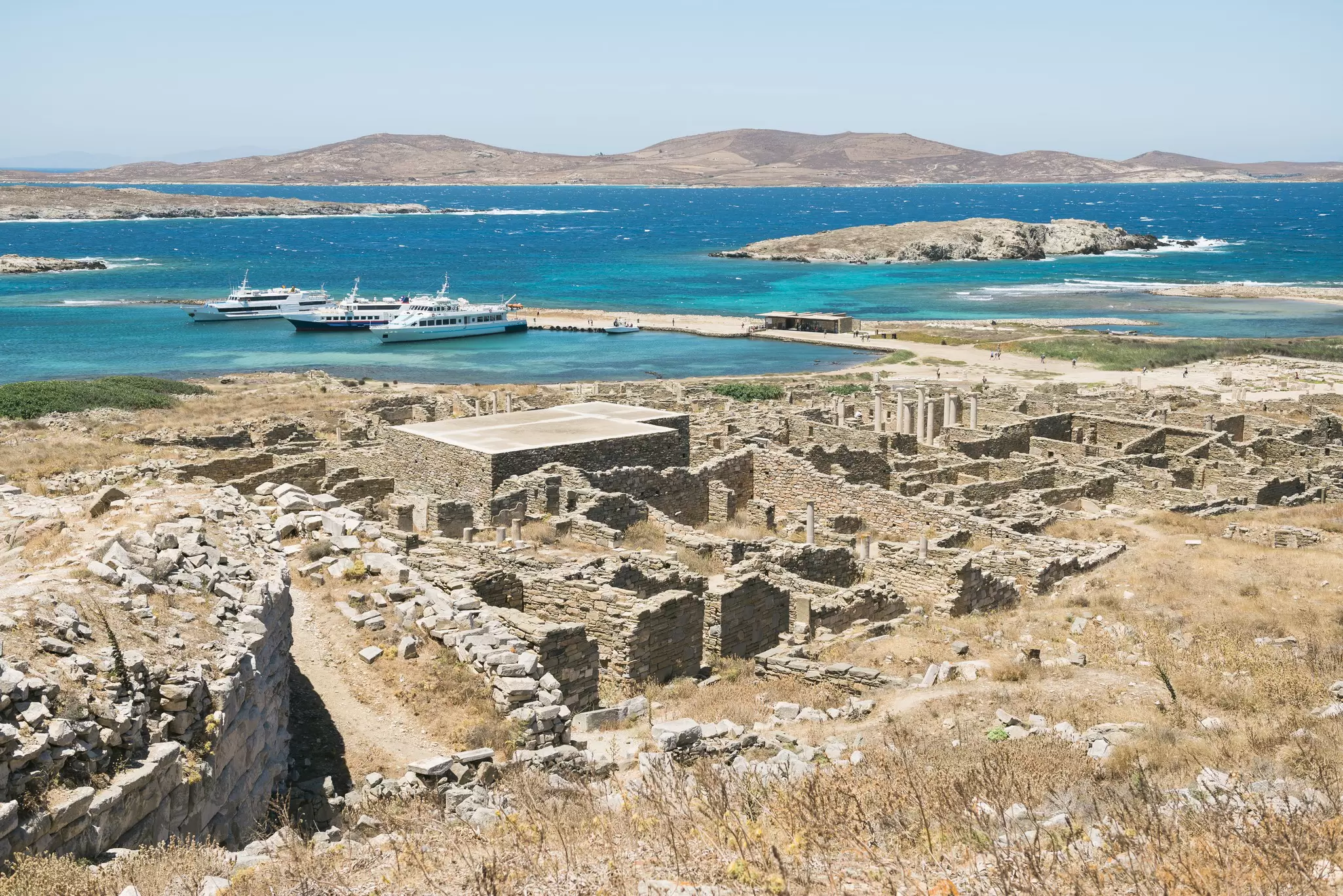 A view over the ruins of Delos near Mykonos. Westend61/Getty Images