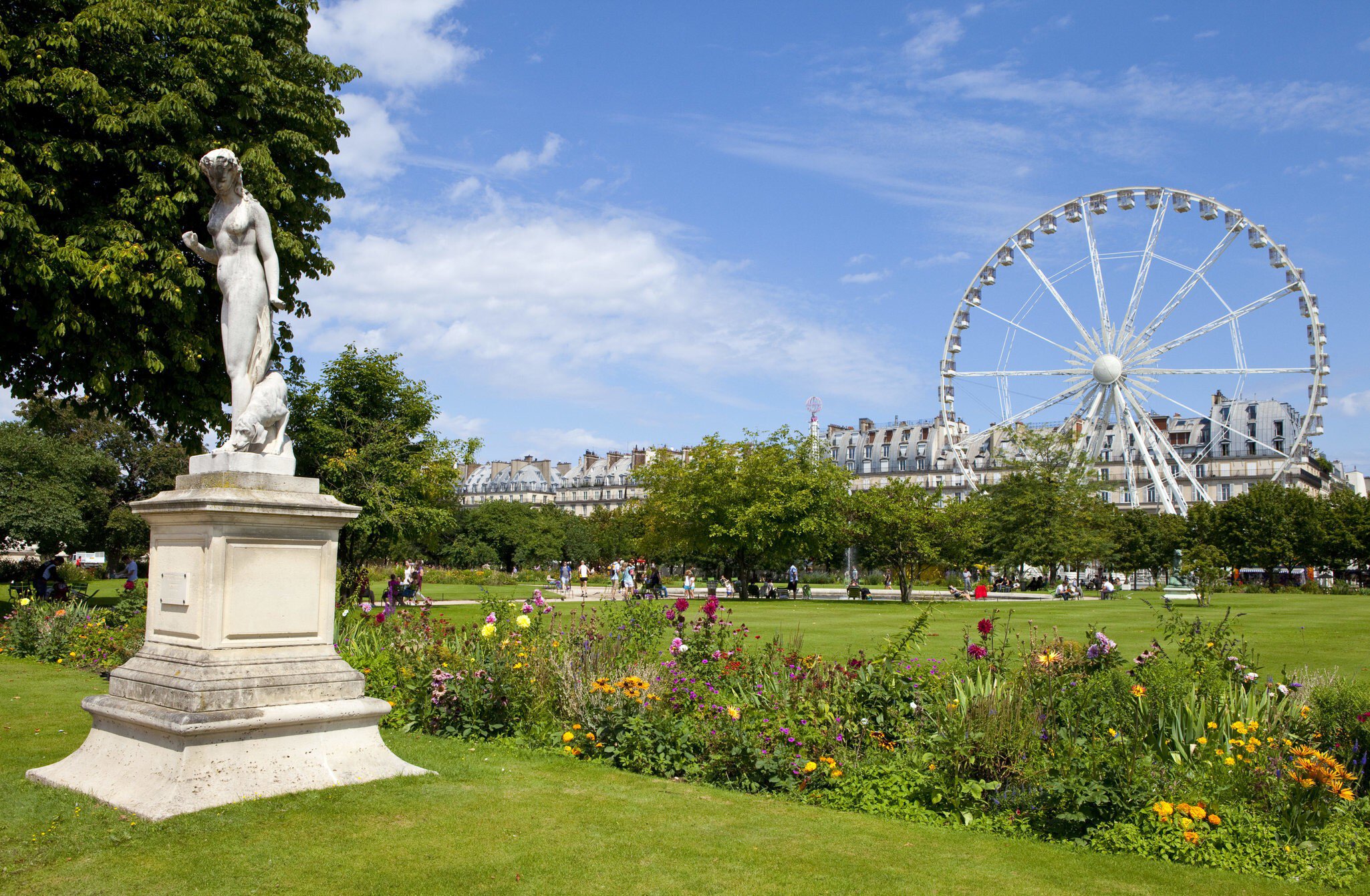 The Jardin des Tuileries garden in Paris, France