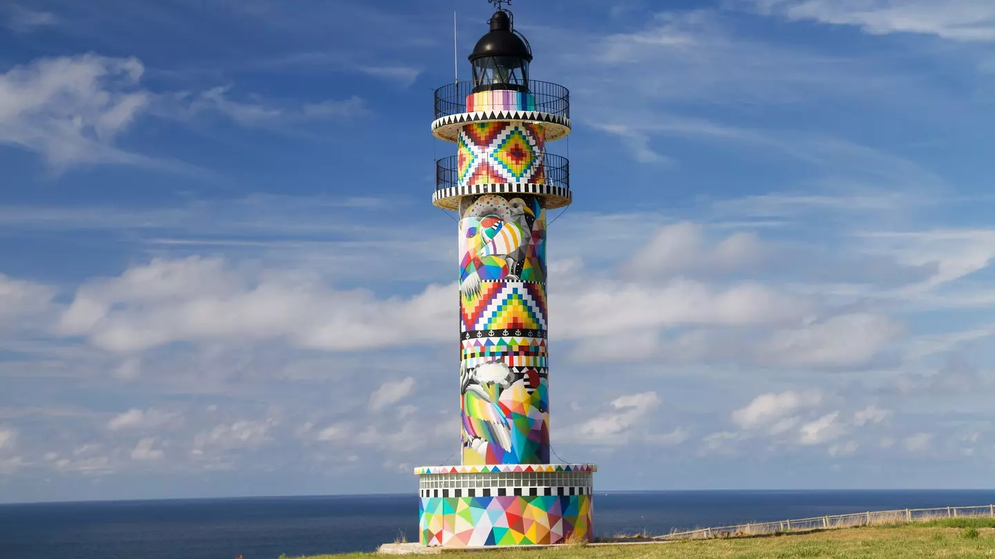 The Faro de Ajo lighthouse in Spain with a new vibrant makeover