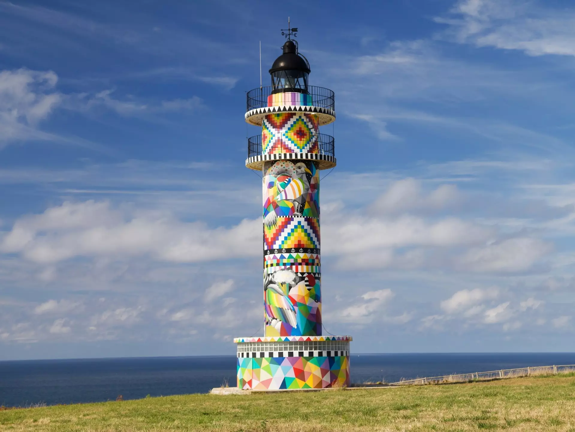 The Faro de Ajo lighthouse in Spain with a new vibrant makeover