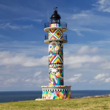 The Faro de Ajo lighthouse in Spain with a new vibrant makeover