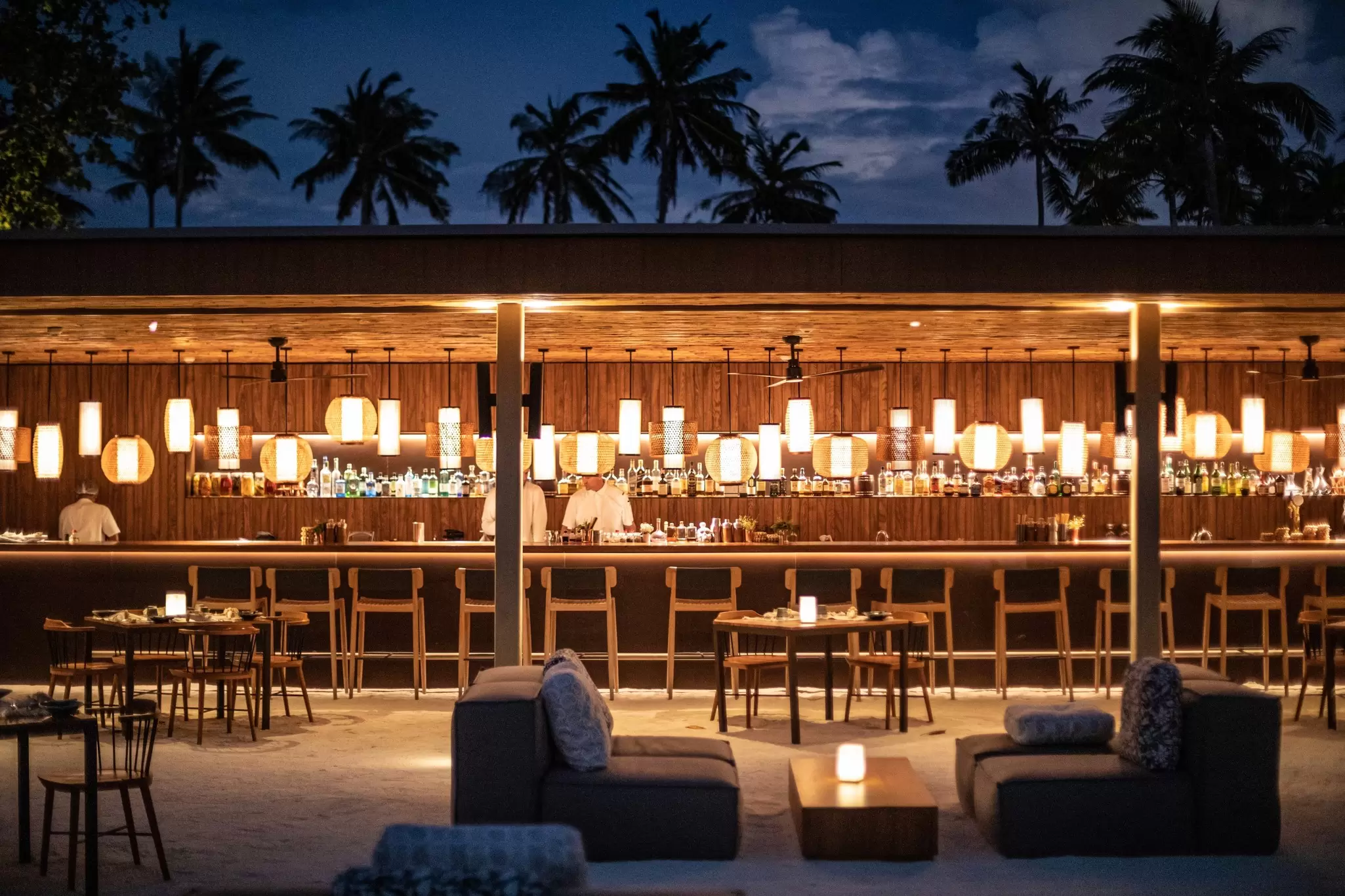 Brasa restaurant at the Patina Maldives, Fari Islands resort. fivetonine/Shutterstock