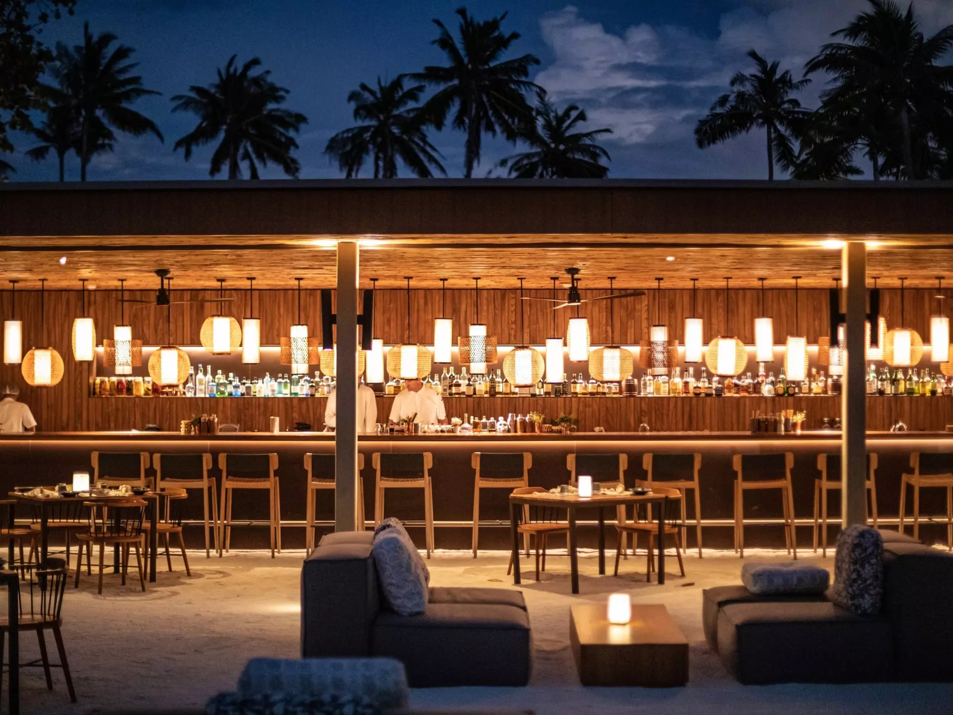 Brasa restaurant at the Patina Maldives, Fari Islands resort. fivetonine/Shutterstock