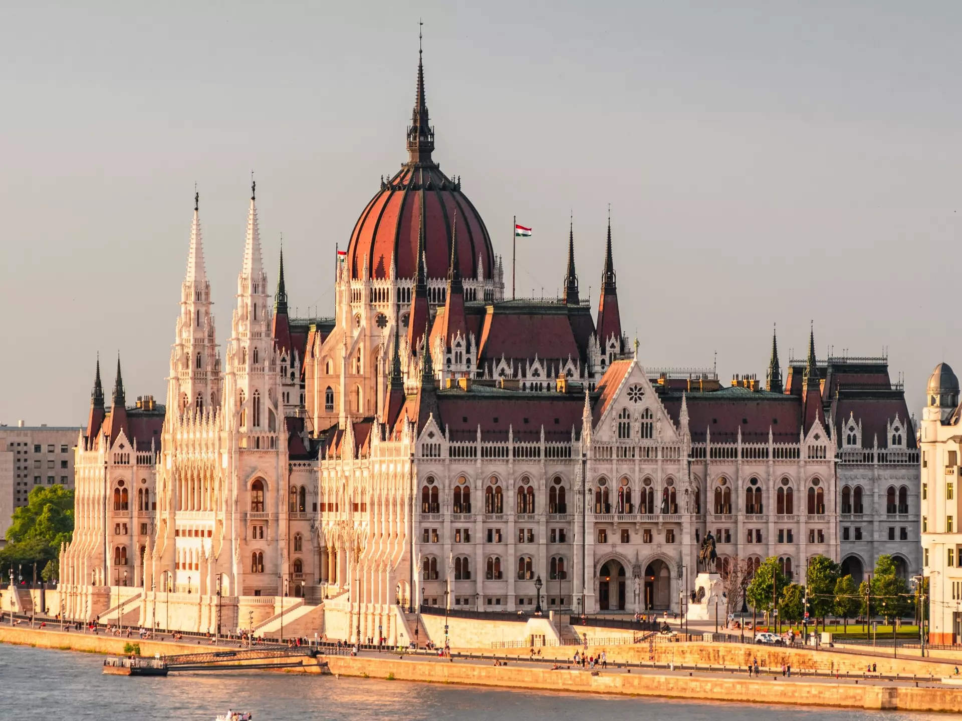 The Hungarian Parliament at dusk. Krisztian Tefner/Shutterstock