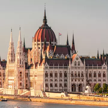The Hungarian Parliament at dusk. Krisztian Tefner/Shutterstock