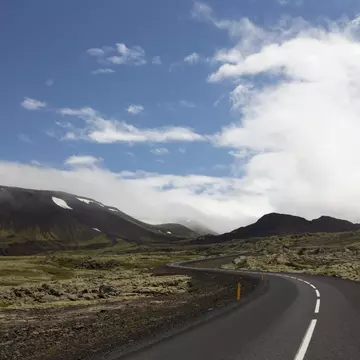 Dark volcanic terrain in ReykjanesfÃ³lkvangur park