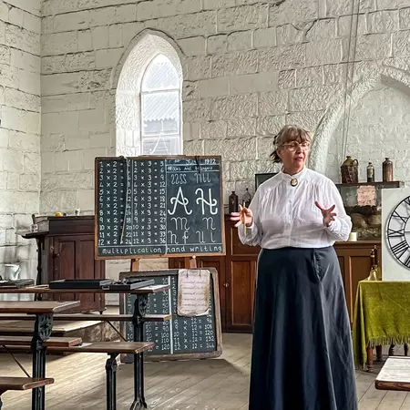 Dudley, England - July, 5, 2025: view of teacher in old style school. Selective focus, License Type: media, Download Time: 2026-01-16T18:40:22.000Z, User: LP_KBaxter, Editorial: true, purchase_order: 65050 - Digital Destinations and Articles, job: lonely planet, client: 8 of the best museums in England, other: Kathleen Baxter