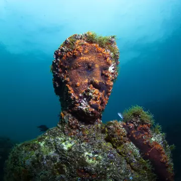 Submerged roman statue. Underwater ancient Roman ruins. Baia (Baiae), Campi Flegrei (Phlegraean Fields), Naples, Campania, Italy
1160388540