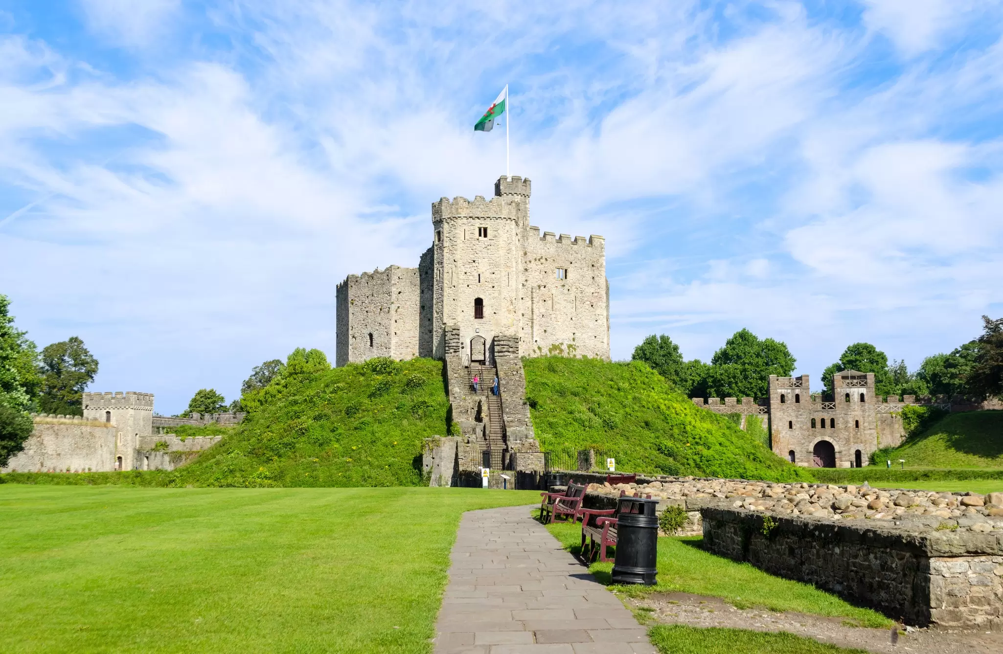 The Norman keep at Cardiff Castle. lenisecalleja.photography/Shutterstock