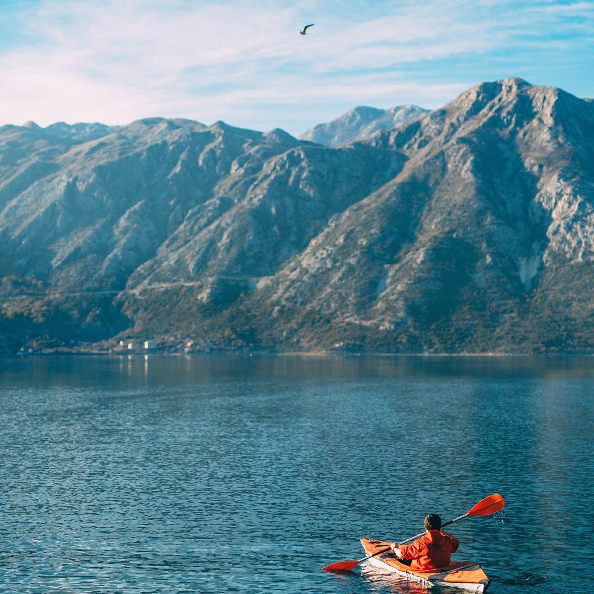 Kayaking on the Bay of Kotor, Montenegro