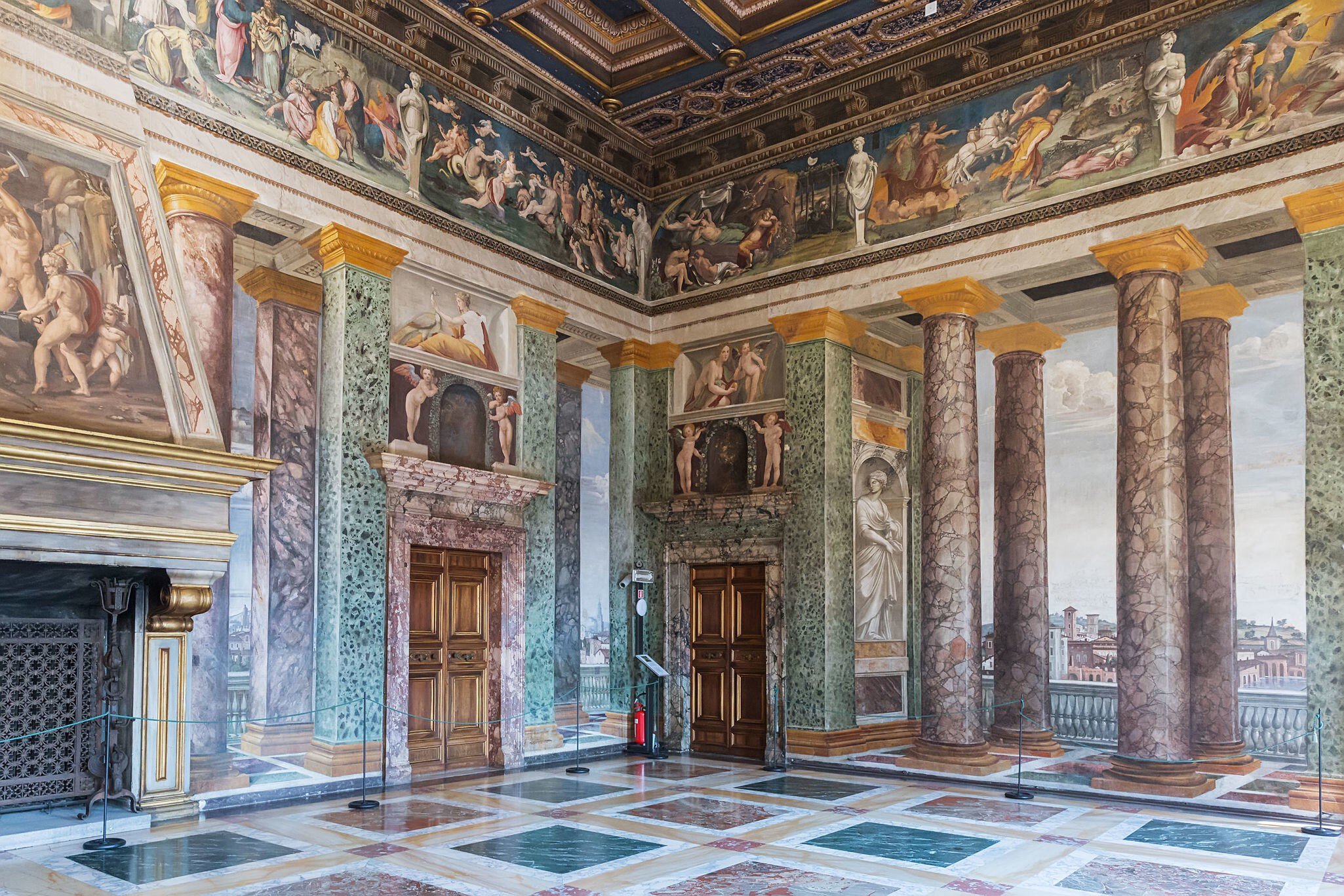 The Renaissance interior of Villa Farnesina in Rome, Italy