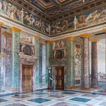 The Renaissance interior of Villa Farnesina in Rome, Italy