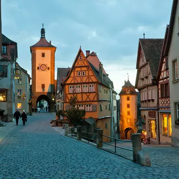 Rothenburg ob der Tauber in Bavaria, Germany.