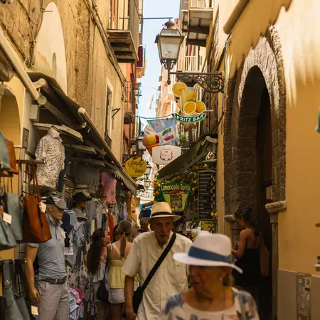 Street scenes in Sorrento, Italy. July 2025.