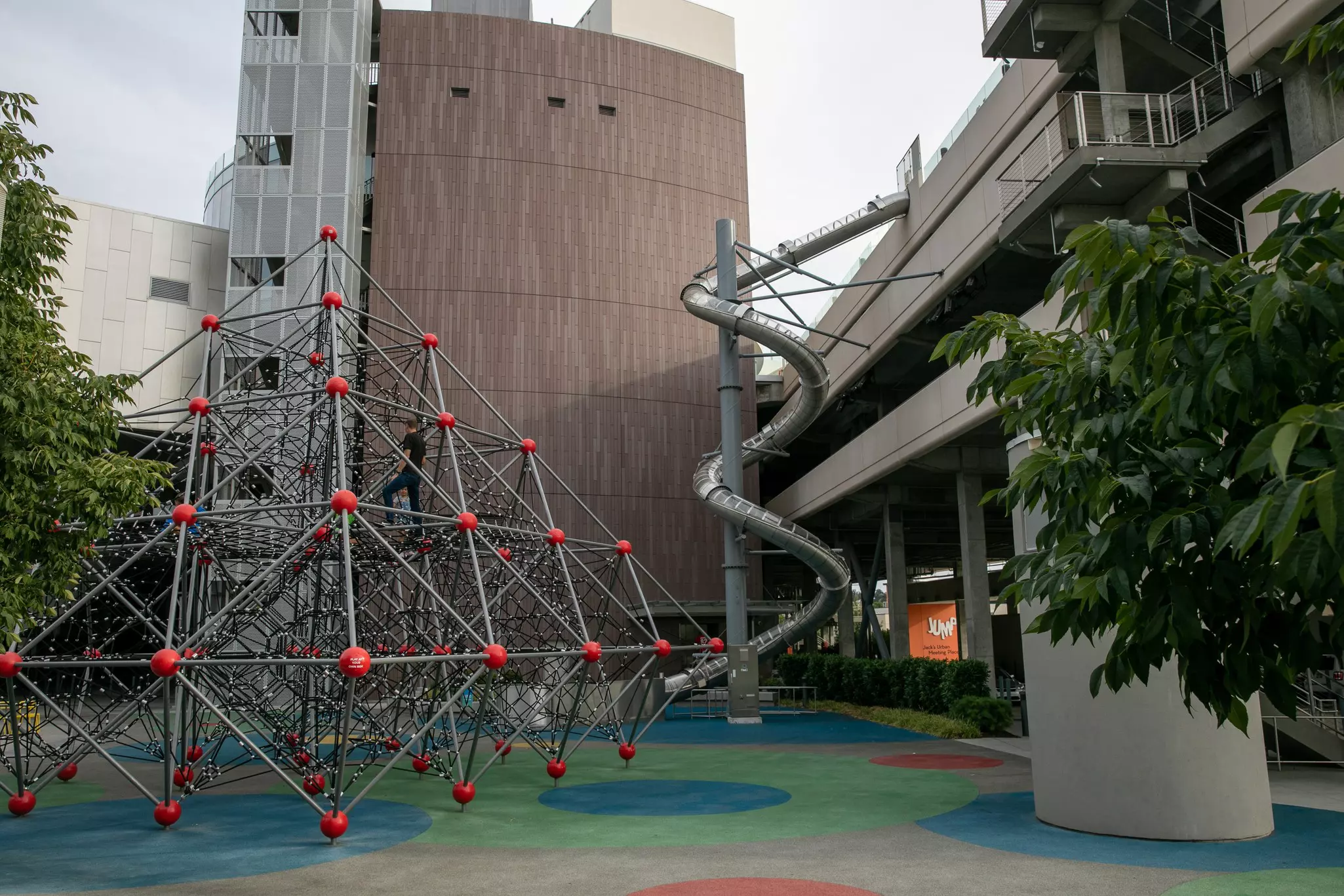 A climbing structure at JUMP, a community center in Boise, ID.