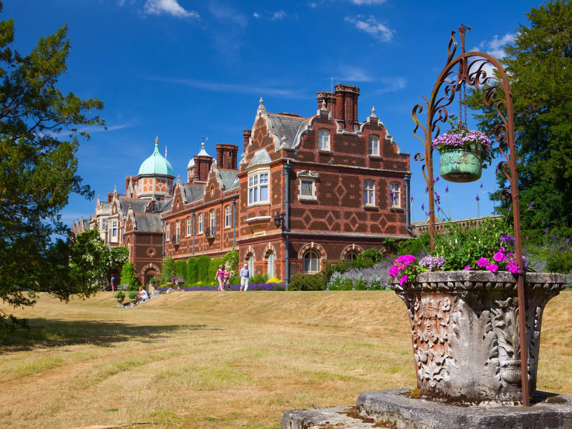 Sandringham,England - July 11,2010: Sandringham House is a country house on 20,000 acres of land near the village of Sandringham in Norfolk, England., License Type: media, Download Time: 2024-12-18T22:12:45.000Z, User: meg3348277, Editorial: true, purchase_order: 56530 - Guidebooks, job: Global Publishing-WIP, client: England 13, other: Megan Cassidy