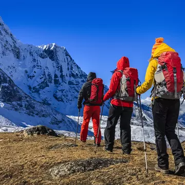 Group of 3 trekkers in Mount Everest National Park, Nepal
People Journey Horizontal Outdoors Asia Rear View Nepal Hiking Caucasian Ethnicity Tourist Walking Moving Up Clambering Sky Landscape Mountain Mountain Range Himalayas National Park Sagarmāthā National Park Solu Khumbu Khumbu Ama Dablam Backpack Adult Small Group Of People Three People Men Women Photography People In A Row Travel Backpacker Adults Only Mountain View - Arkansas 2015 103626