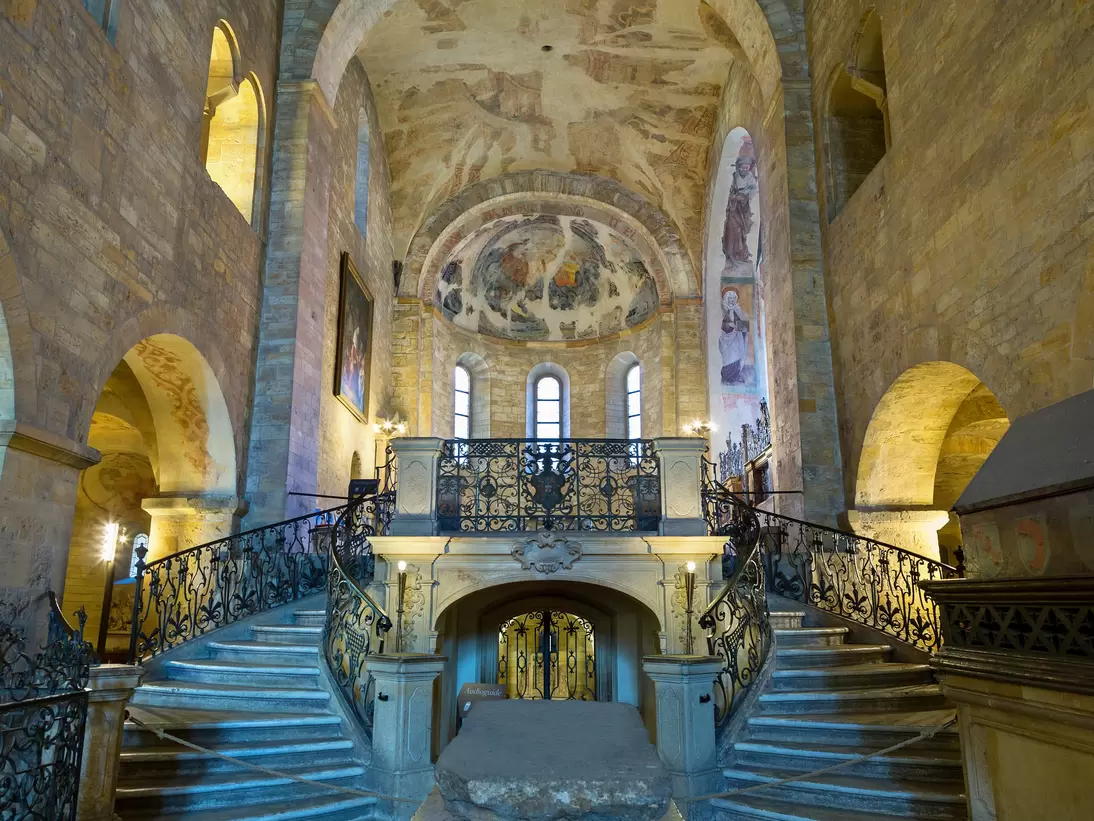 Inside St George's Basilica in Prague, Czech Republic. 