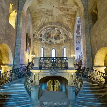 Inside St George's Basilica in Prague, Czech Republic. 