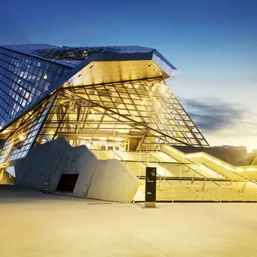 LYON, FRANCE, DECEMBER 22, 2014 : Musee des Confluences just inaugurated. Musee des Confluences is located at the confluence of the Rhone and the Saone rivers and a project of the Confluence district