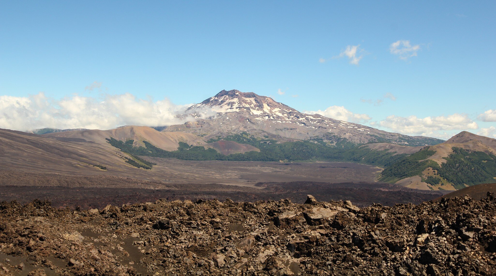 Tolhuaca volcano, in Malalcahuello and Nalcas National Park, Chile; Shutterstock ID 1021610059;