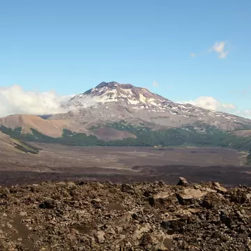 Tolhuaca volcano, in Malalcahuello and Nalcas National Park, Chile; Shutterstock ID 1021610059;