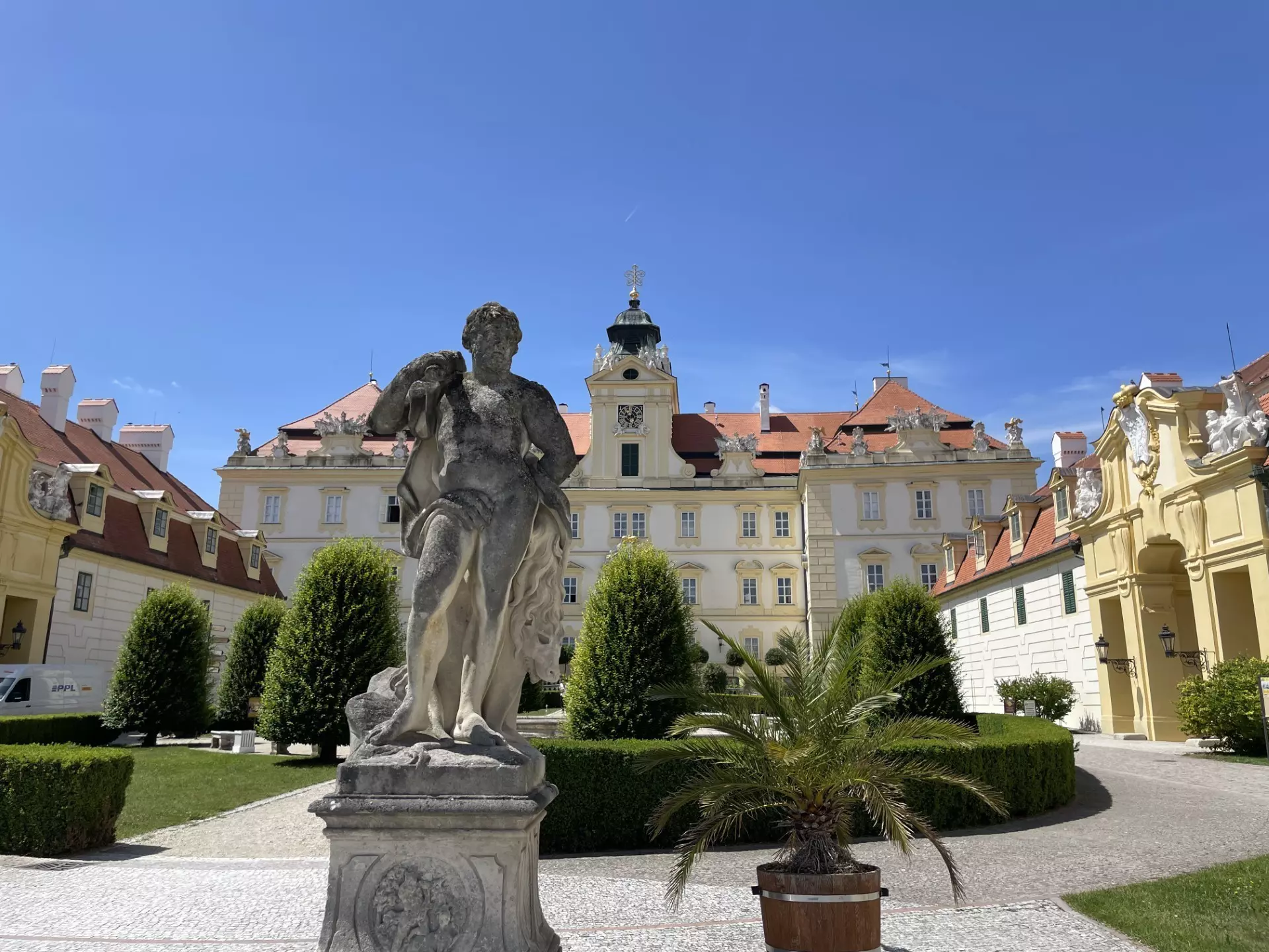 Front view of Valtice Castle, Lednice-Valtice Cultural Landscape
