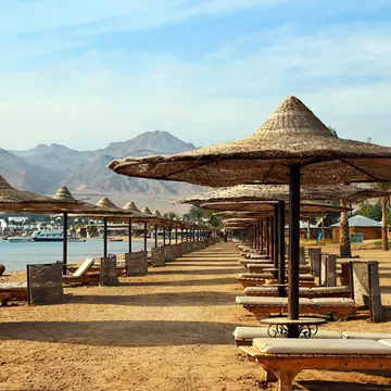 Sunshades on beach