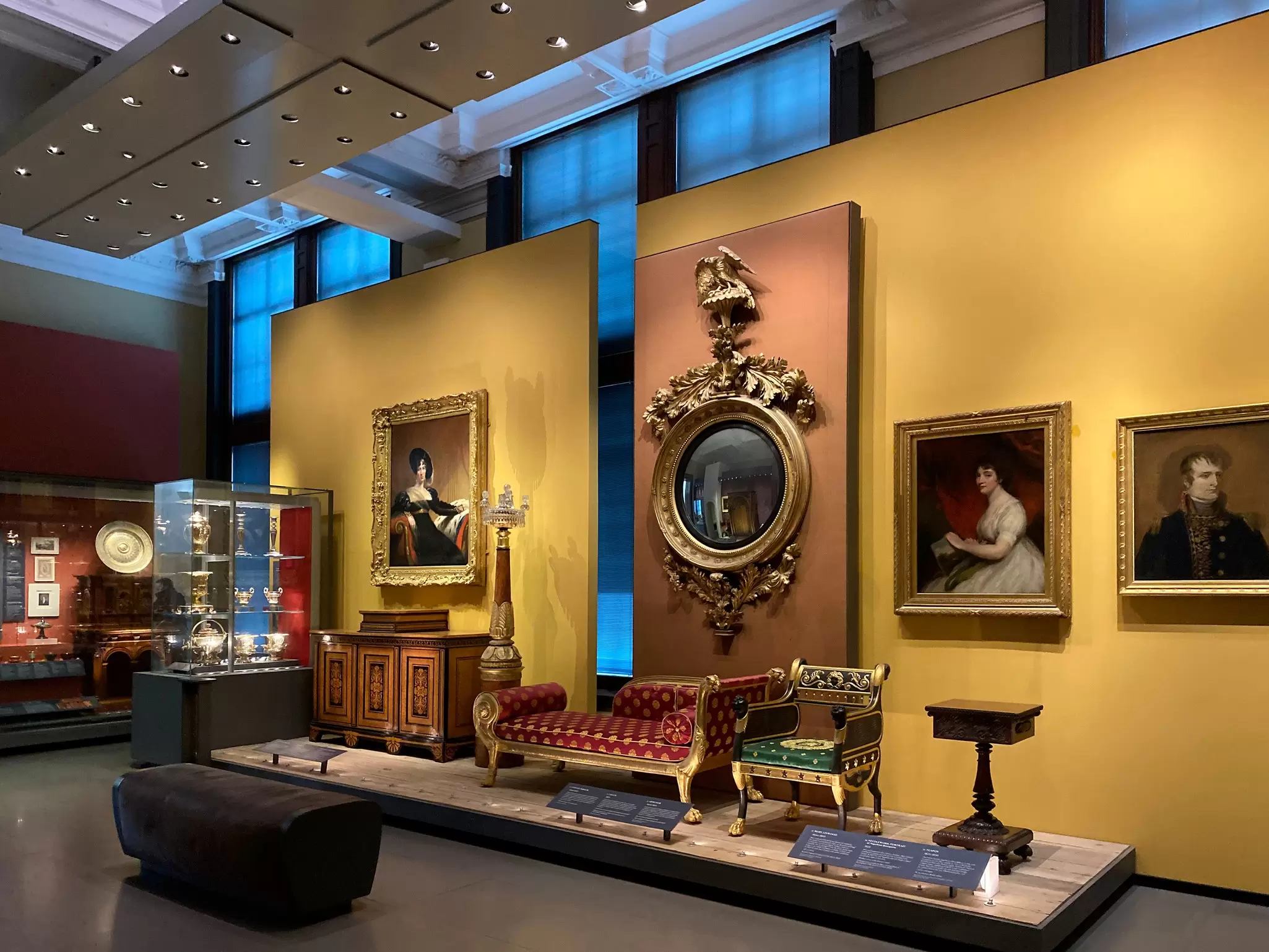 View of the British Galleries in the Victoria & Albert Museum in London, UK.