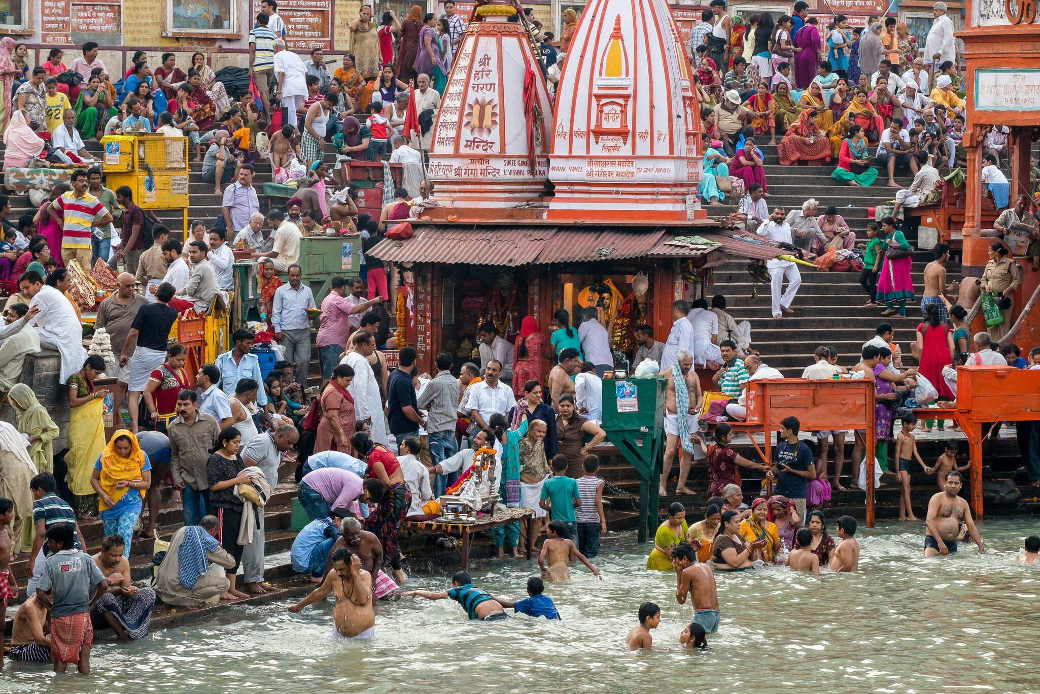 The crowd gathered in Haridwar