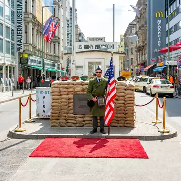 Checkpoint Charlie in Berlin, Germany.